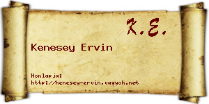 Kenesey Ervin névjegykártya
