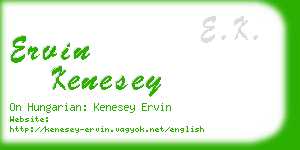 ervin kenesey business card